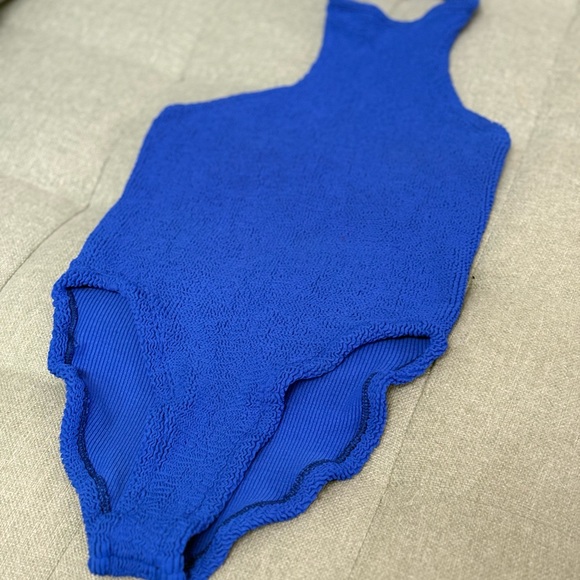 Hunza G Royal Blue Polly One Piece Halter Neck Swimsuit - Picture 1 of 10